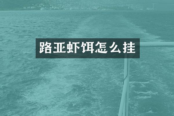 路亚虾饵怎么挂