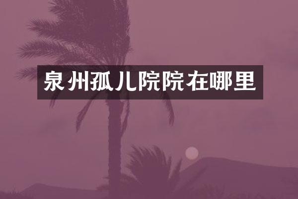 泉州孤儿院院在哪里