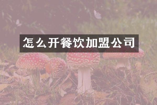 怎么开餐饮加盟公司