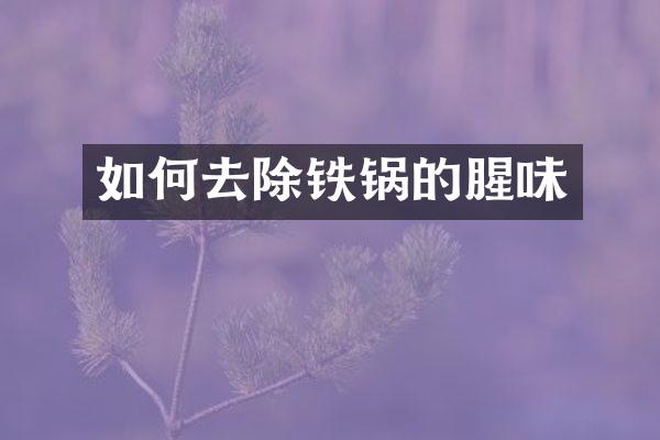 如何去除铁锅的腥味