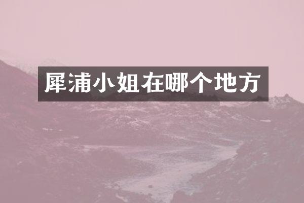 犀浦小姐在哪个地方