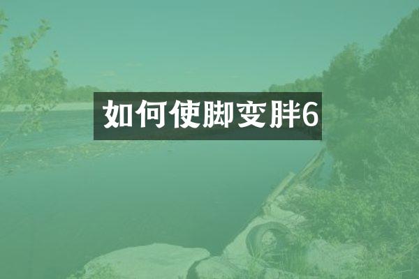如何使脚变胖6