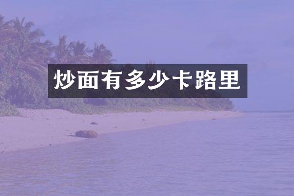 炒面有多少卡路里