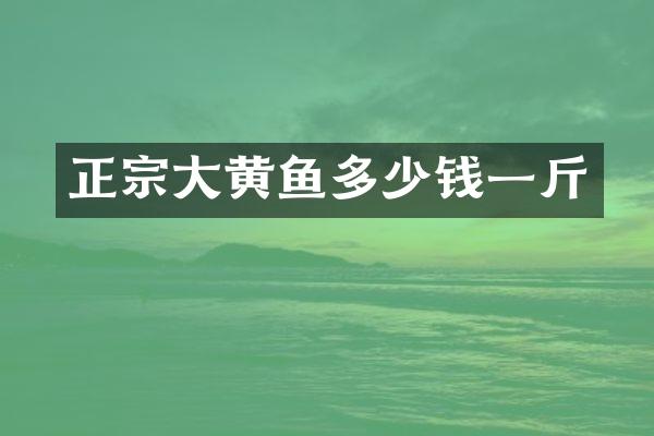 正宗大黄鱼多少钱一斤