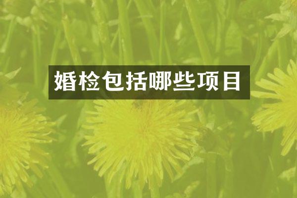 婚检包括哪些项目