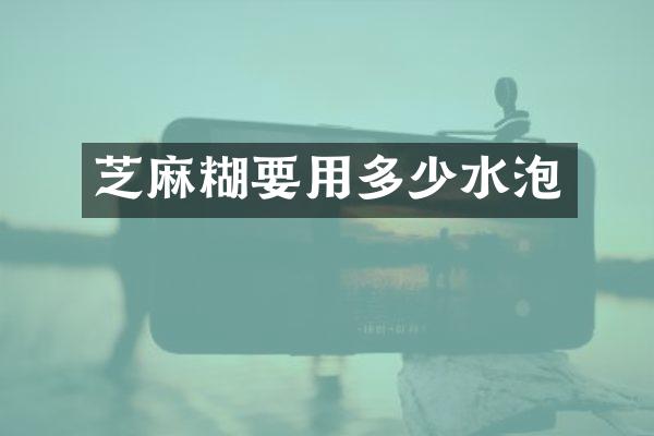 芝麻糊要用多少水泡