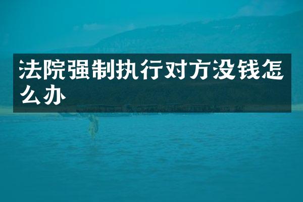 法院强制执行对方没钱怎么办