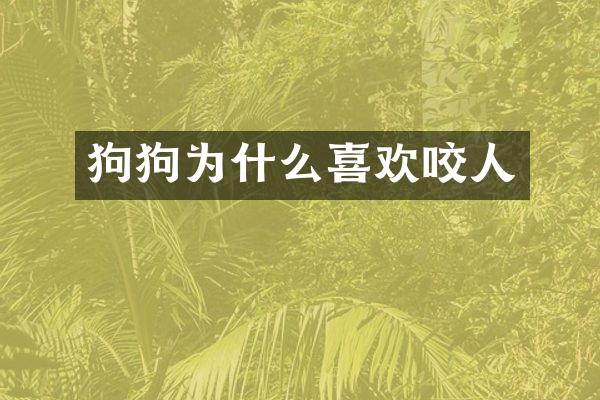 狗狗为什么喜欢咬人