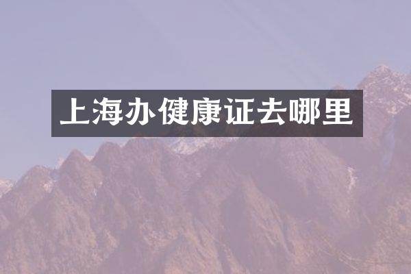 上海办健康证去哪里