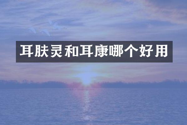 耳肤灵和耳康哪个好用