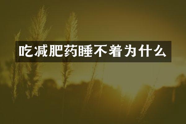 吃减肥药睡不着为什么