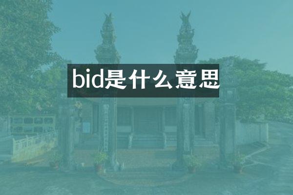 bid是什么意思