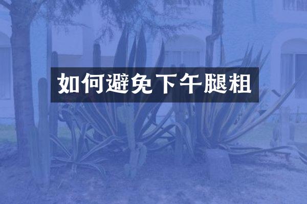 如何避免下午腿粗