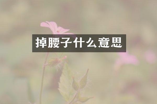 掉腰子什么意思