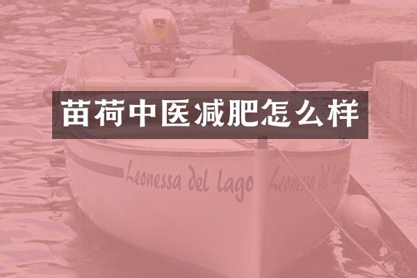 苗荷中医减肥怎么样