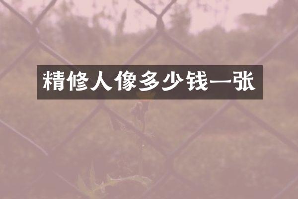 精修人像多少钱一张