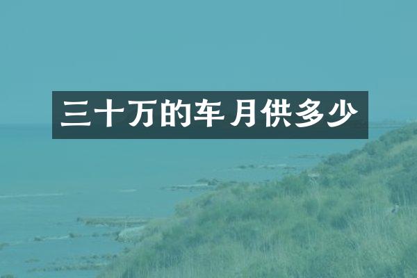 三十万的车月供多少