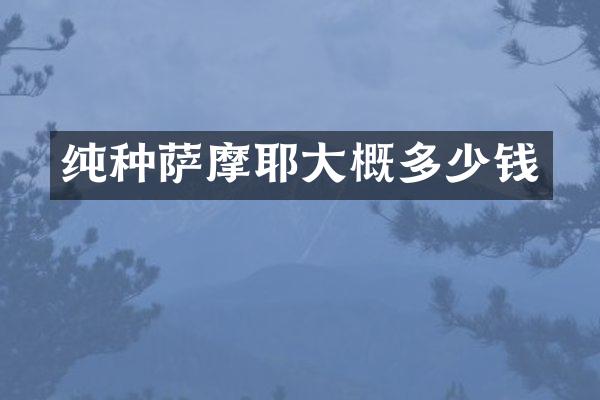 纯种萨摩耶大概多少钱