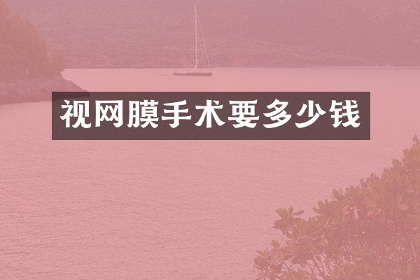 视网膜手术要多少钱