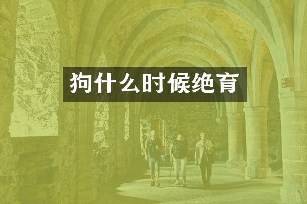 狗什么时候绝育