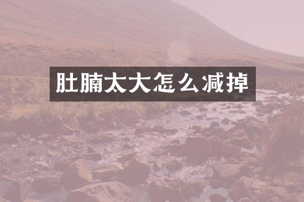 肚腩太大怎么减掉
