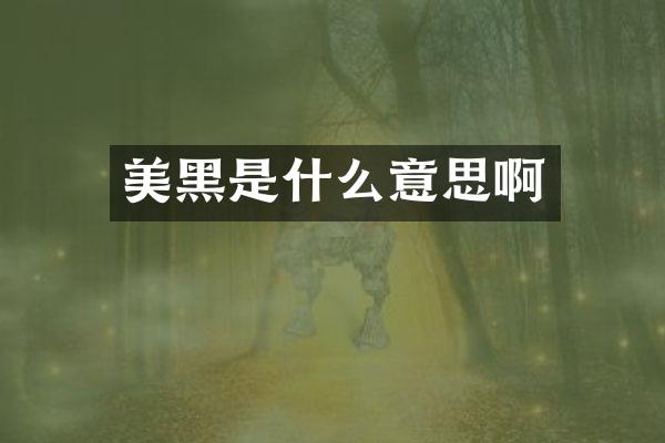 美黑是什么意思啊