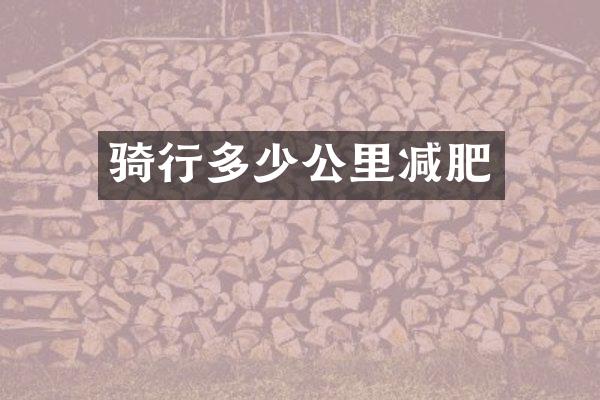 骑行多少公里减肥