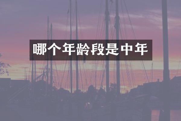 哪个年龄段是中年
