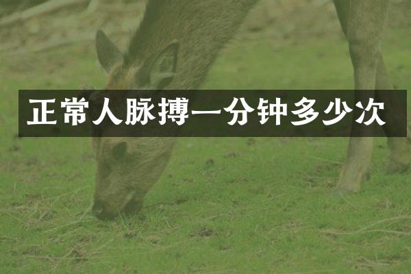 正常人脉搏一分钟多少次