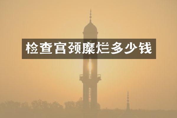 检查宫颈糜烂多少钱