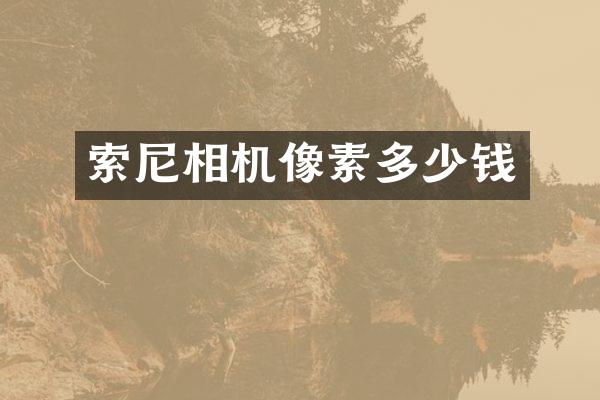 索尼相机像素多少钱