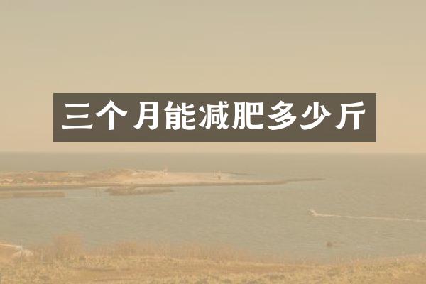 三个月能减肥多少斤