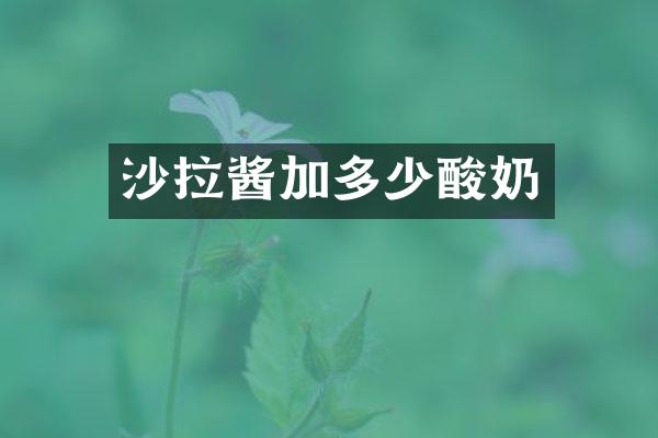 沙拉酱加多少酸奶