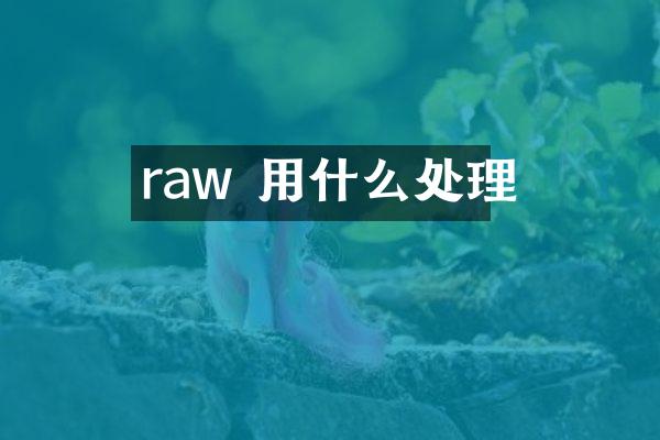 raw 用什么处理