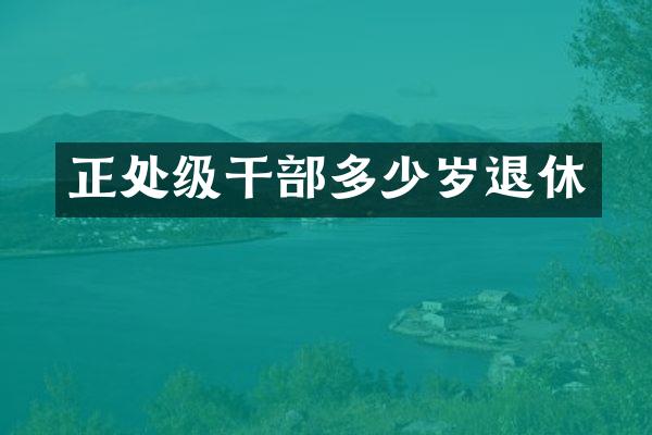 正处级干部多少岁退休