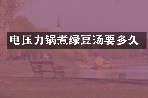 电压力锅煮绿豆汤要多久