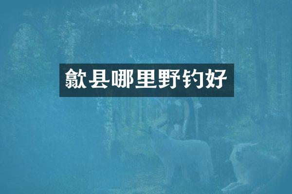 歙县哪里野钓好