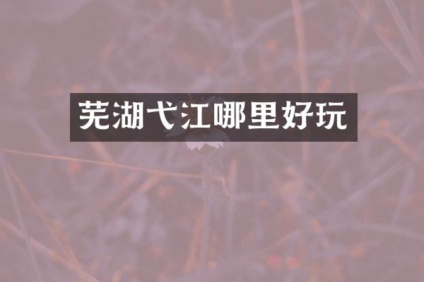 芜湖弋江哪里好玩