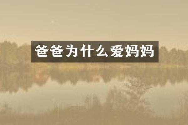 爸爸为什么爱妈妈