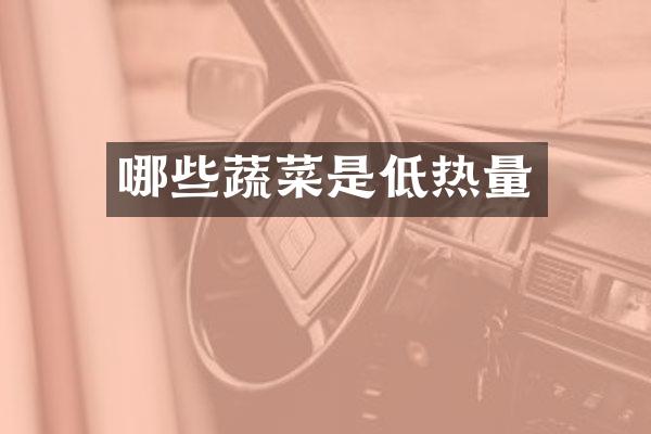 哪些蔬菜是低热量
