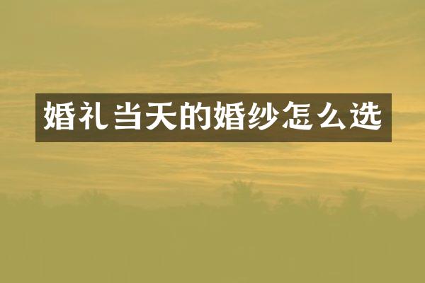 婚礼当天的婚纱怎么选