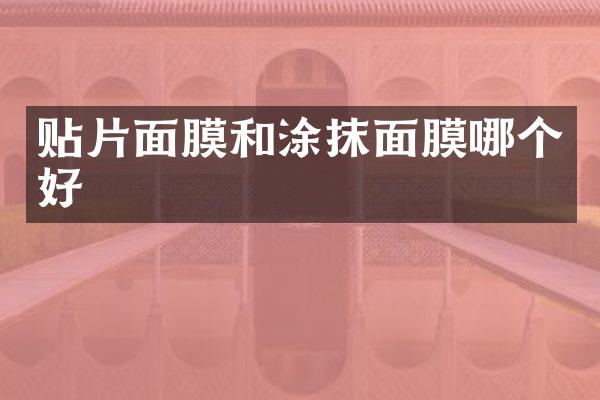 贴片面膜和涂抹面膜哪个好