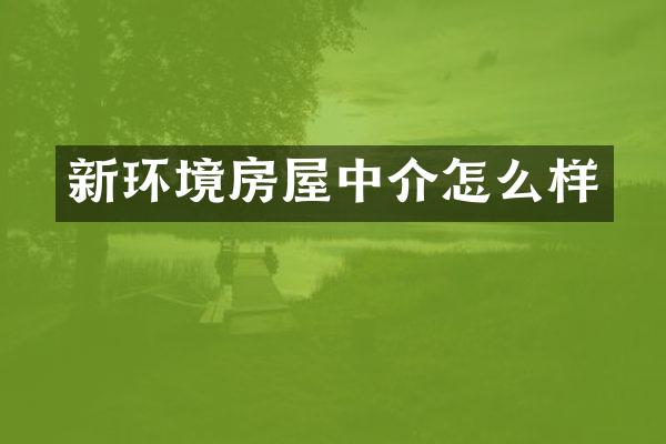 新环境房屋中介怎么样