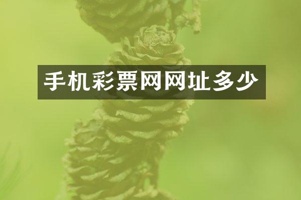 手机彩票网网址多少