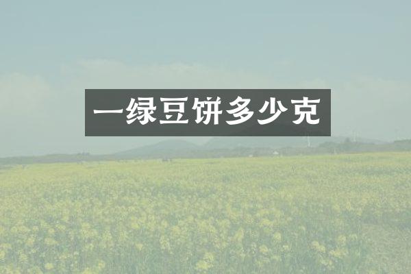 一绿豆饼多少克