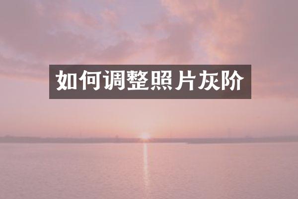 如何调整照片灰阶