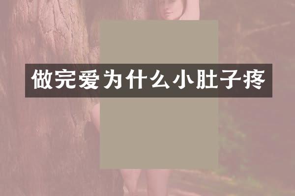 做完爱为什么小肚子疼