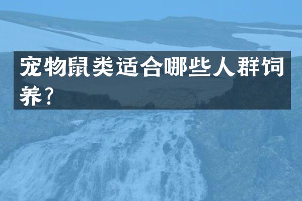 宠物鼠类适合哪些人群饲养？