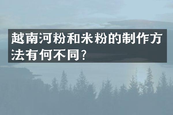 越南河粉和米粉的制作方法有何不同？