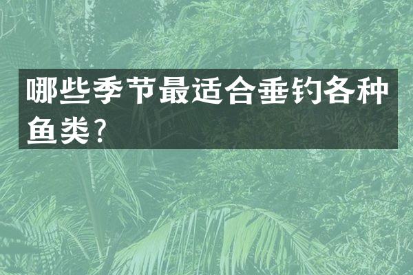哪些季节最适合垂钓各种鱼类？